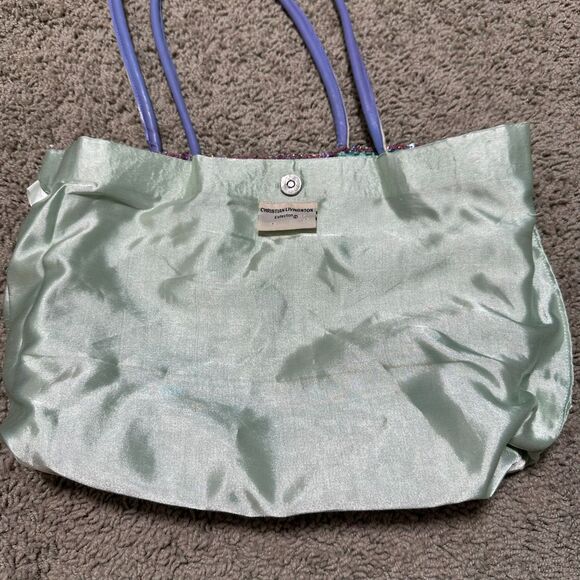 Vintage Christian Livingston Embroidered Beaded Sequin Shoulder Bag Tote - Picture 7 of 11